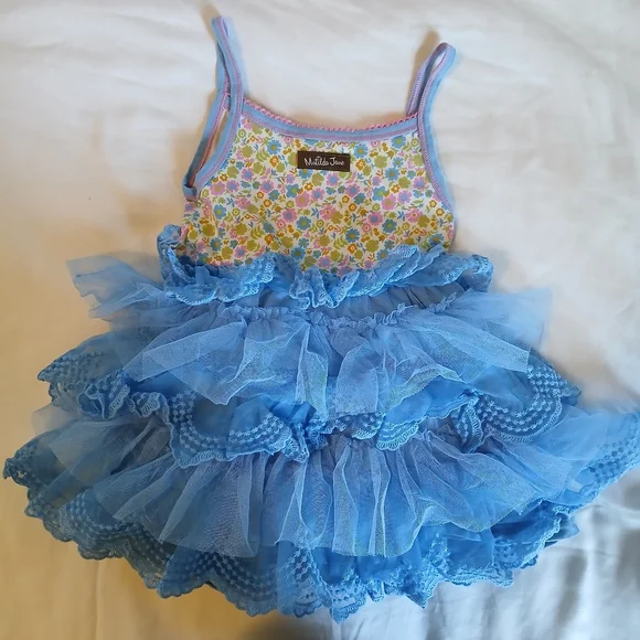 Matilda Jane Size 2T Pink and Blue Dress With Tulle Skirt - Picture 5 of 5